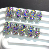 AB Crystal Full Rhinestone Square Press On Nails