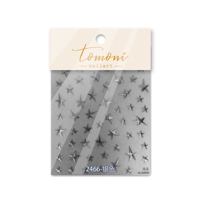 Monochrome Starry – Y2K Cool Nail Art Stickers