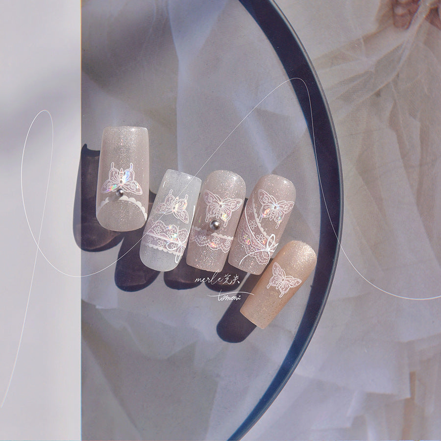 365nails: "Holographic Lace and Butterfly" – nail art stickers