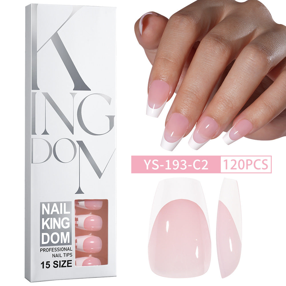 Hot-selling French-style armor, simple spray oil-shiny patch manicure removable trapezoidal nail piece 120 pieces in a box