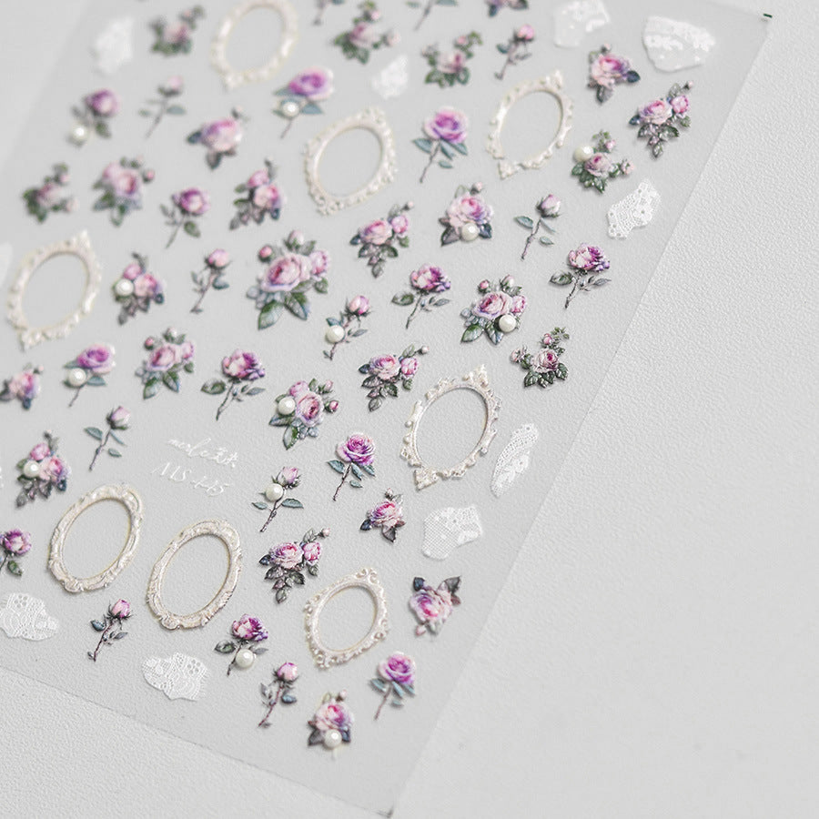 365nails: "Vintage Rose and Ornate Frame" – nail art stickers