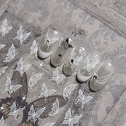 365nails: "white embossed butterfly" – Nail Art Stickers