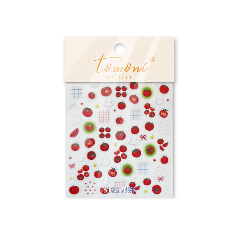 Tomato Collection: "Jelly Tomato" – 3D Embossed Nail Sticker
