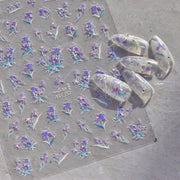 365nails: 全息鳶尾花 – 美甲貼紙