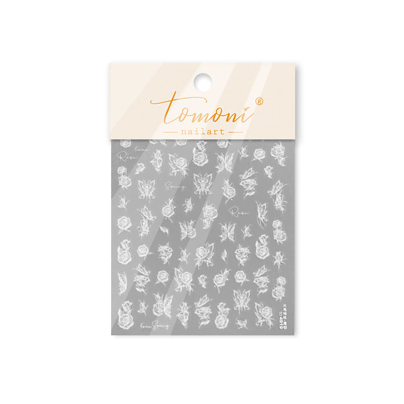 365nails: "White Lace Flower" – nail art stickers