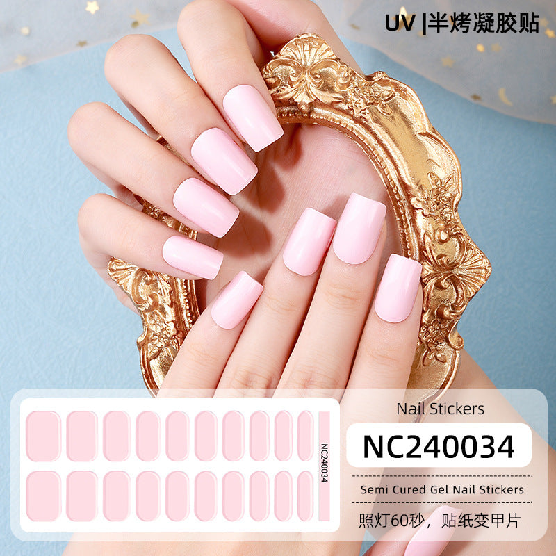 Semi-Cured Gel Nail Strips Pure Color Vibrant Multi-Shade Glossy Set (MOQ=3)