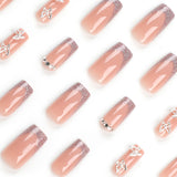 Peça de manicure quadrada média e longa Peça de unha para uso em unhas Arte de unha borboleta Unha falsa Adesivo de unha Peça de unha para uso em unhas｜365nails