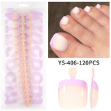 press on nails and toe advanced  French foot nail simple and seamless fuel injection full sticker 120 finished nail pads