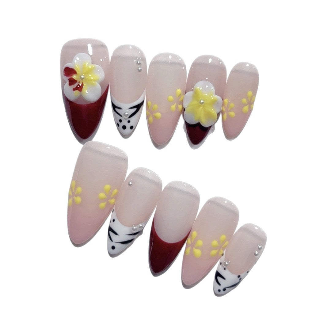 Wild Bloom: "Leopard Lily" – Unhas Postiças Amendoada