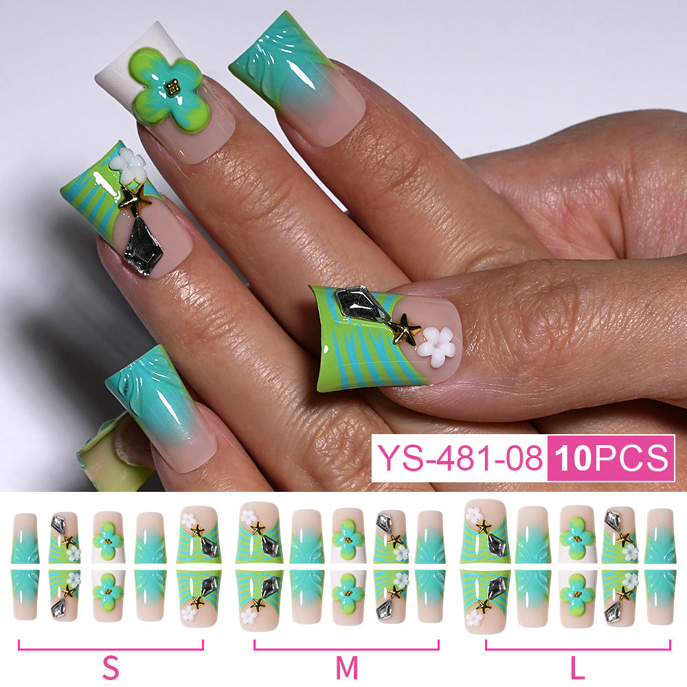 New duck bill nail wearing candy color lollipop duck bill shape  foreign trade hot nail press on nails (MOQ=3)