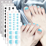 Semi-Cured Gel Nail Strips French Solid Color Clean Toe Design (MOQ=3)