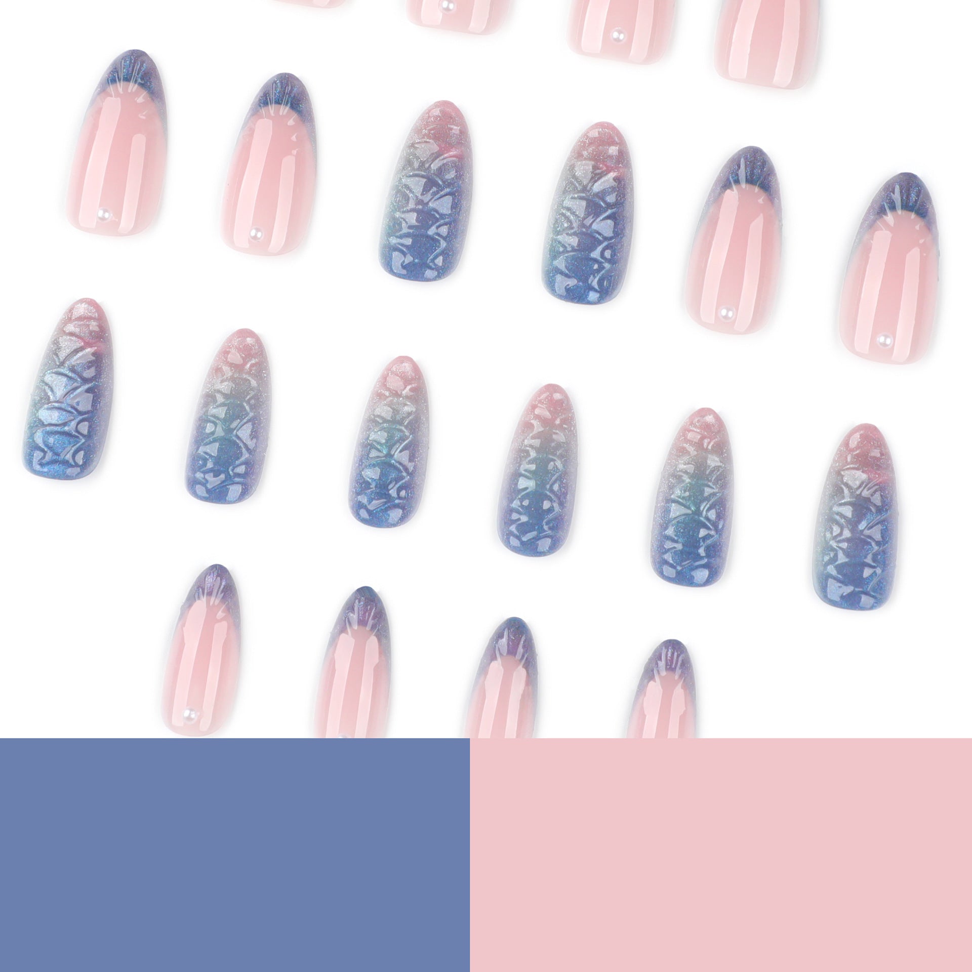 熱銷3D短款法式杏仁形穿戴甲貼 批發（歐美）｜365nails