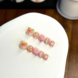 Cute Candy Cartoon Kids Press On Nails Mixed Style Set