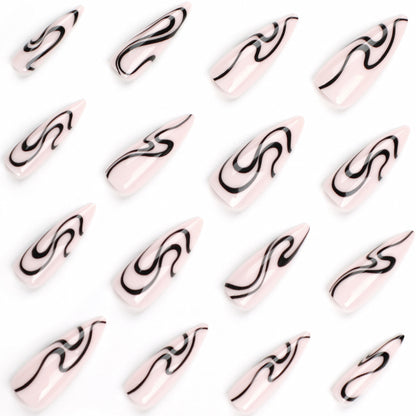 Snake pattern manicure nail piece Long tip   nail sticker nail piece False nail ｜365nails
