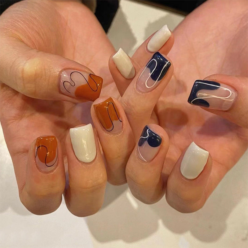 Faux ongle ongle simpl graffiti ongle blanchissant ongle faux ongle en gros｜365nails