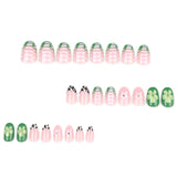 Fresh green short round short wear nail summer new foreign trade hot-selling nail piece press on nails