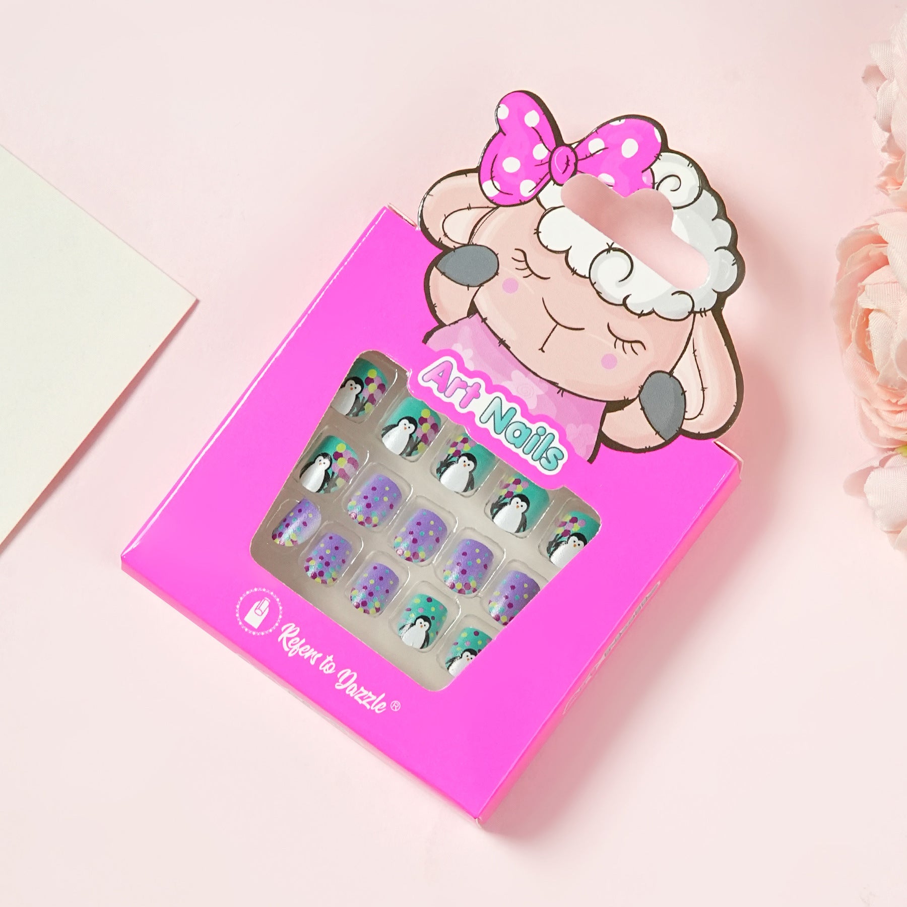 Kids press-on nails 24 nails cute special children's decoration show 3-6 years old