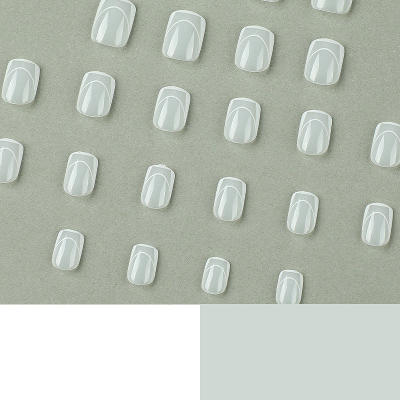 短款簡約白色法式穿戴甲貼（批發）｜365nails