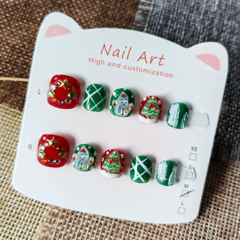 365nails-Christmas Kids Bundle: 6 Styles Mixed – Short Square Kids Nail Art