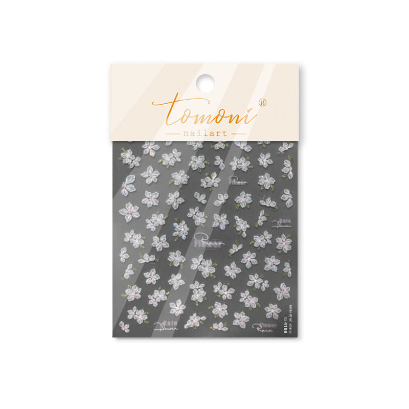 365nails: "fleur de jasmin blanc holographique" – Autocollants pour ongles