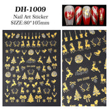Bronzing glitter christmas nail art sticker flat adhesive snowman christmas DIY nail sticker jewelry DH