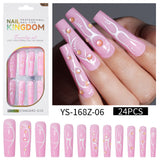 Long press on nails, French versatile patch nail art removable prefabricated fake nail press on nails piece