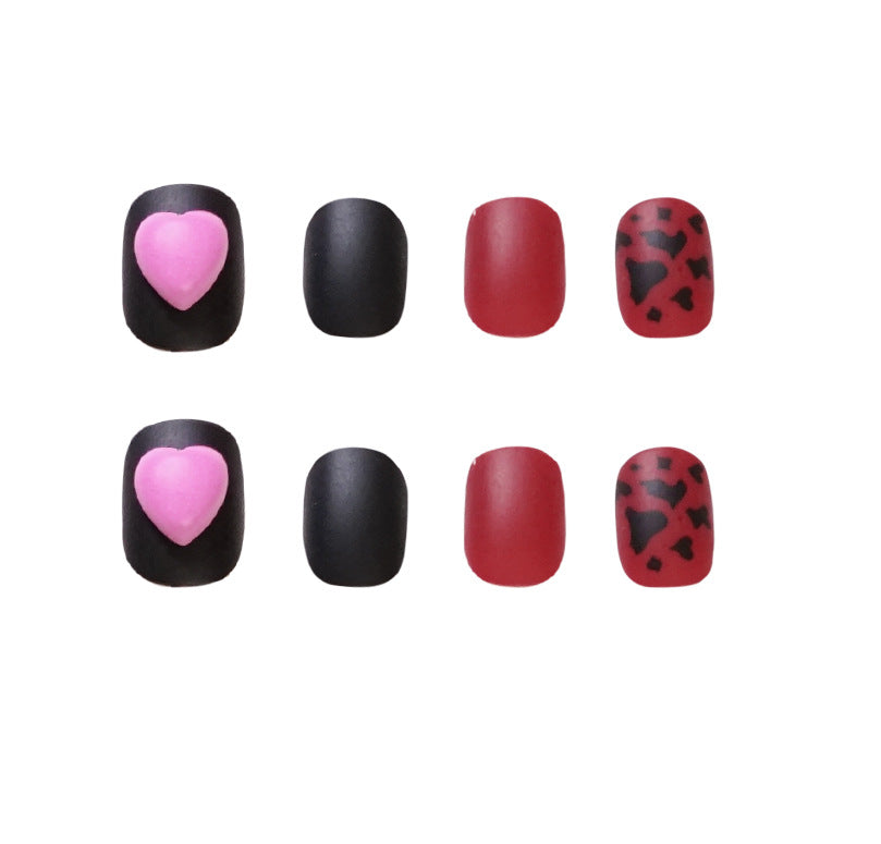Raspberry bow cute Press on  finished fake nail   nail  removable nail piece｜365nails