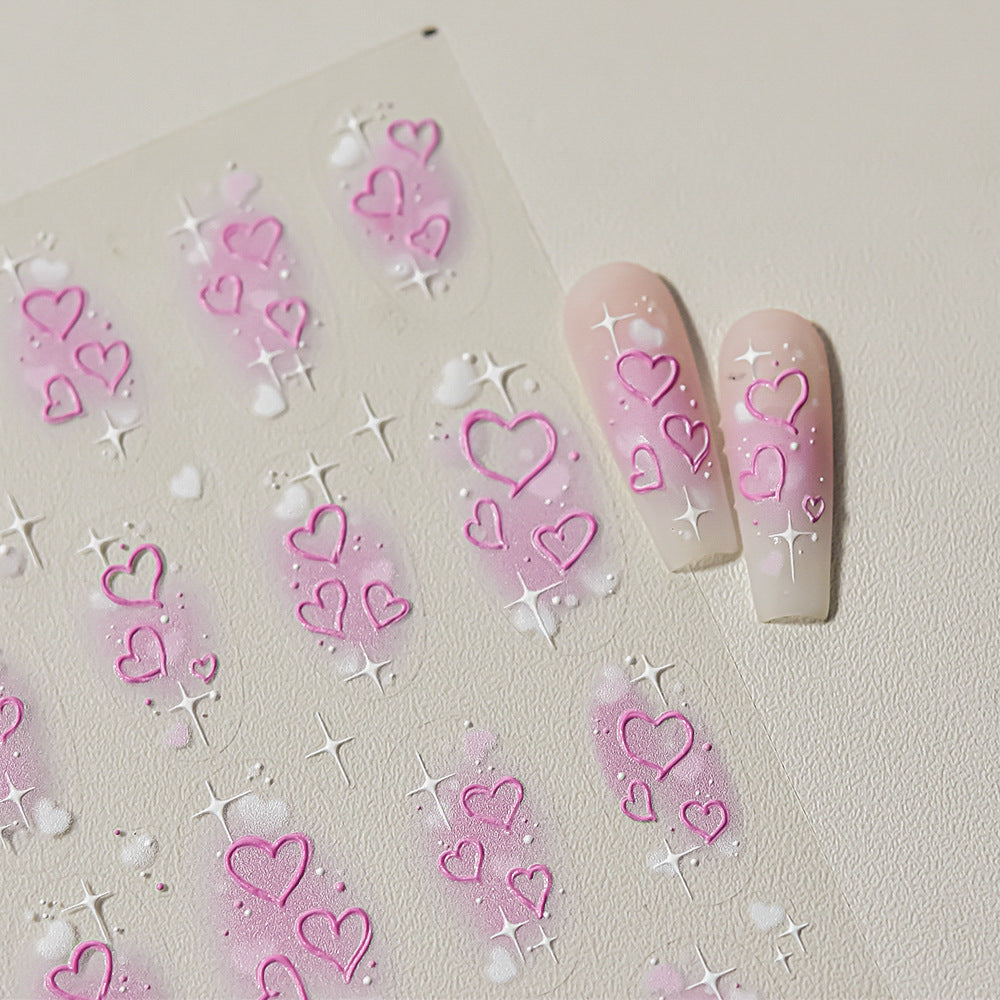 365nails: "Pink Gradient Heart" – nail art stickers