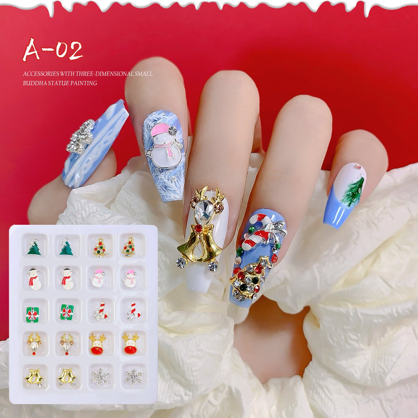 Christmas Alloy Nail Charms Set – 3D Festive Metal Decorations for Holiday Nail Art (MOQ=3)