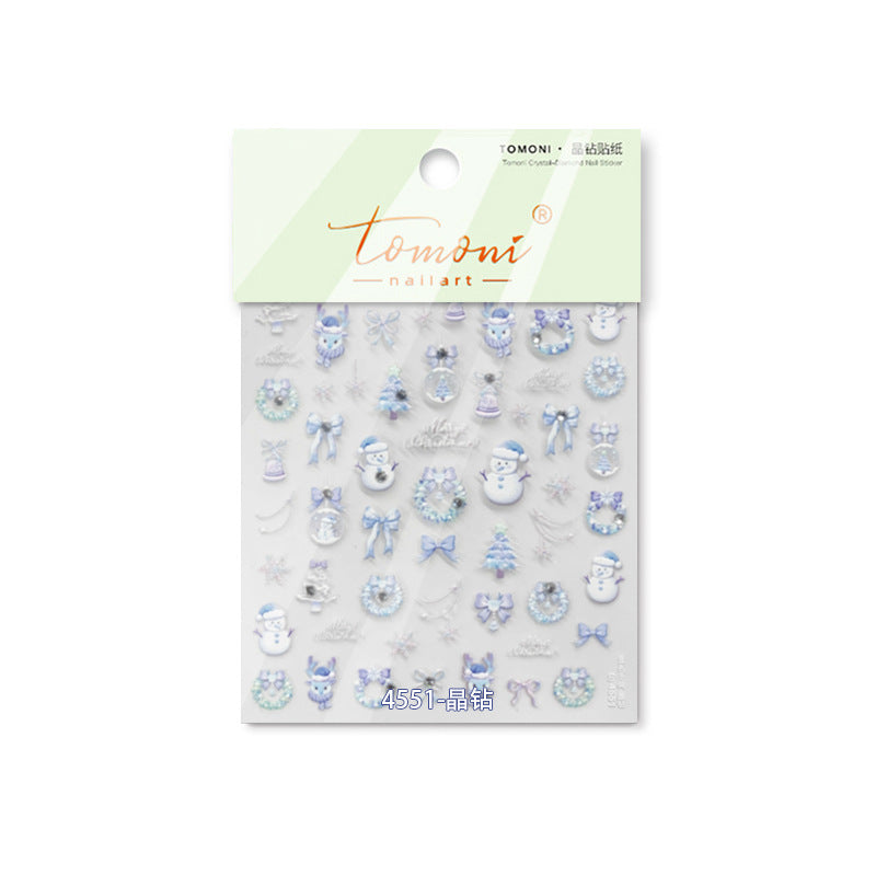 365nails：粉色聖誕水晶 — 美甲貼紙