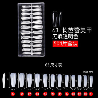 Nail Tips Nail piece Wearable transparent almond nail polish water drop nail ballet nail seamless 504 pieces Boxed patch manicure fake nail