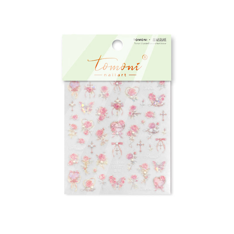 365nails: "Rose romantique & papillon" – Stickers ongles