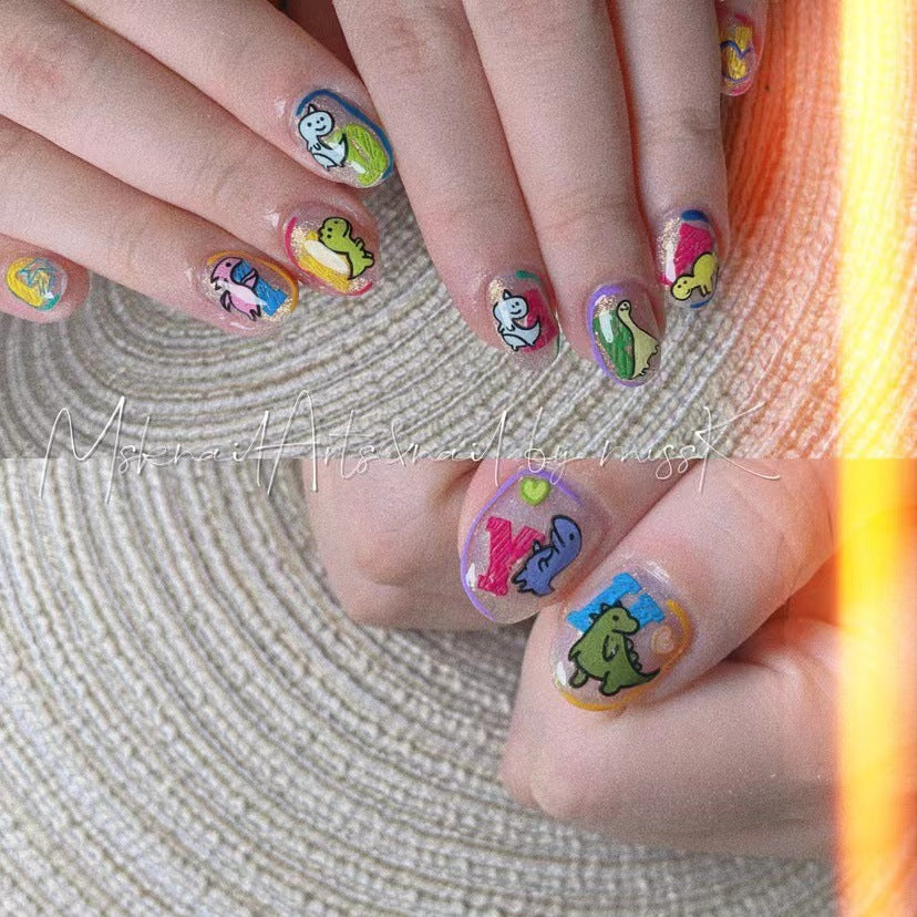 Dino Friends – Playful Cartoon Nail Art Set