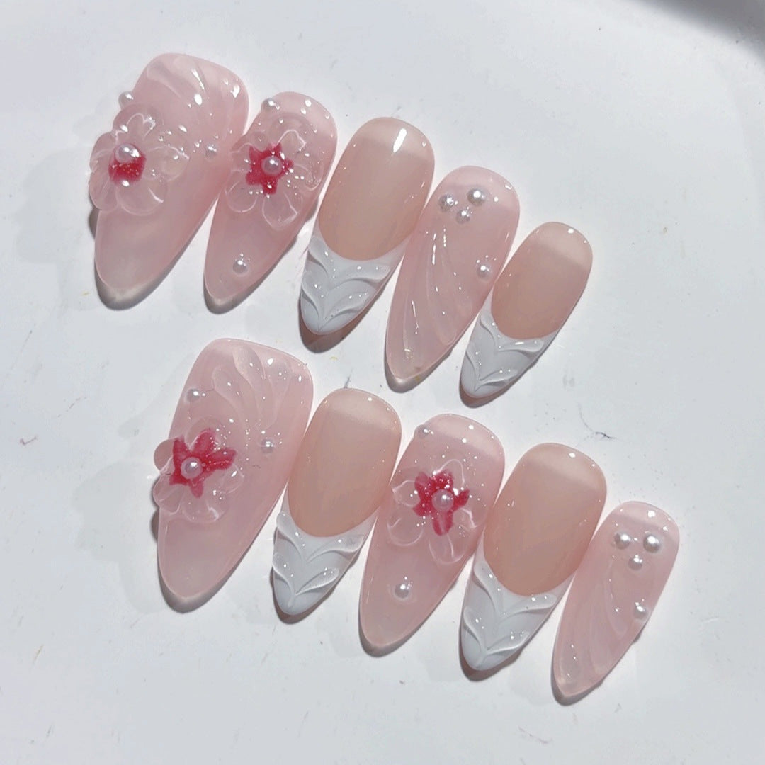 Blush Bride: "Cherry Blossom" – Almond Press-Ons