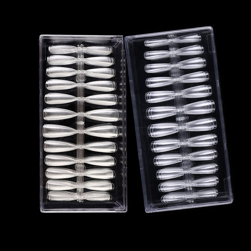 Nail Tips Nail piece Wearable transparent almond nail polish water drop nail ballet nail seamless 504 pieces Boxed patch manicure fake nail