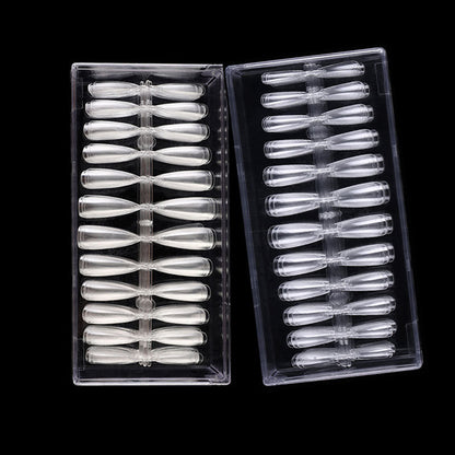 Nail Tips Nail piece Wearable transparent almond nail polish water drop nail ballet nail seamless 504 pieces Boxed patch manicure fake nail