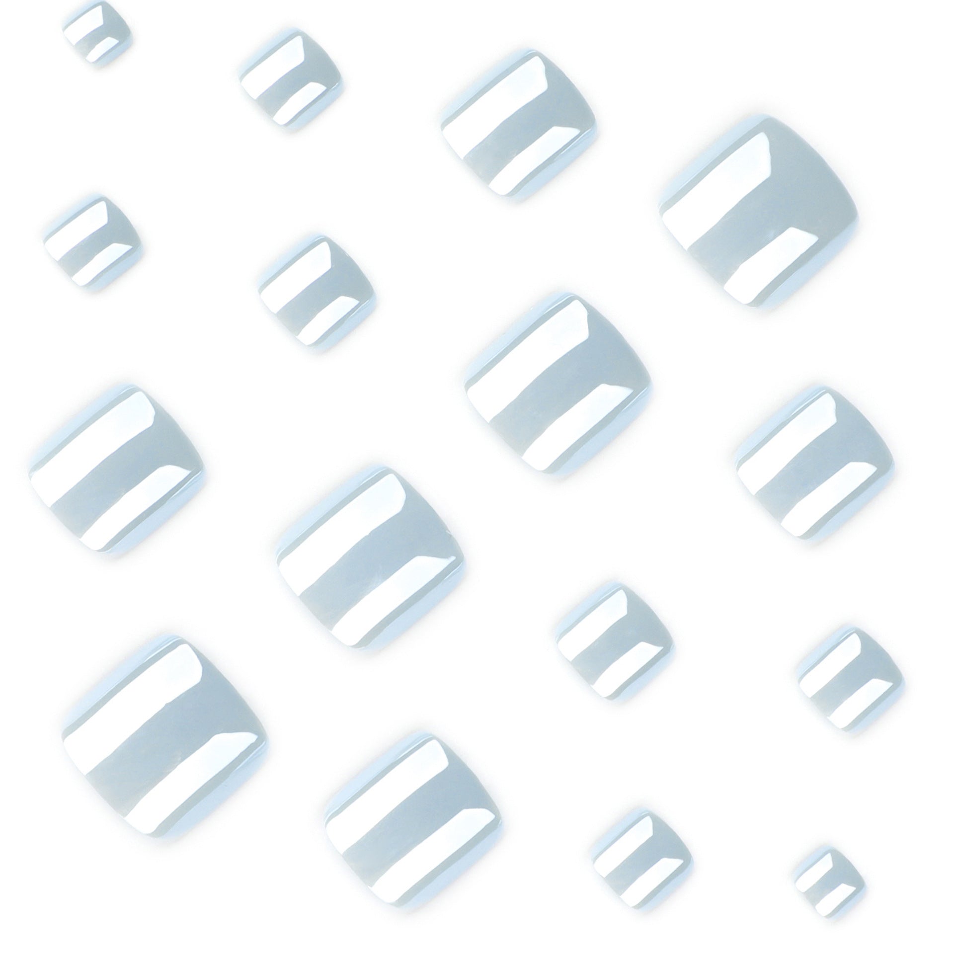 Bestselling solid blue toenail tips - press-on toenail art with glitter coating