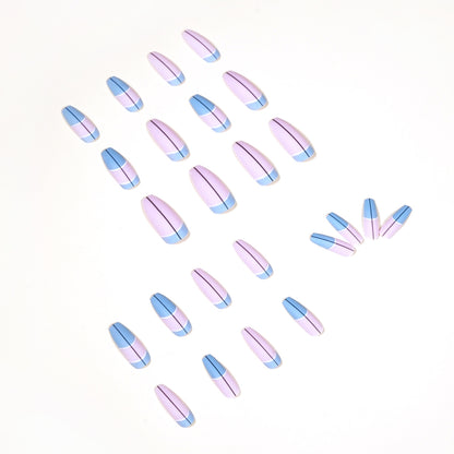 press on nail  blue French   direct supply wearable nail finished product｜365nails