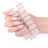 Semi-Cured Gel Nail Strips Solid Glitter Korean Japanese Minimal Design (MOQ=3)