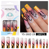 Long press on nails, French versatile patch nail art removable prefabricated fake nail press on nails piece