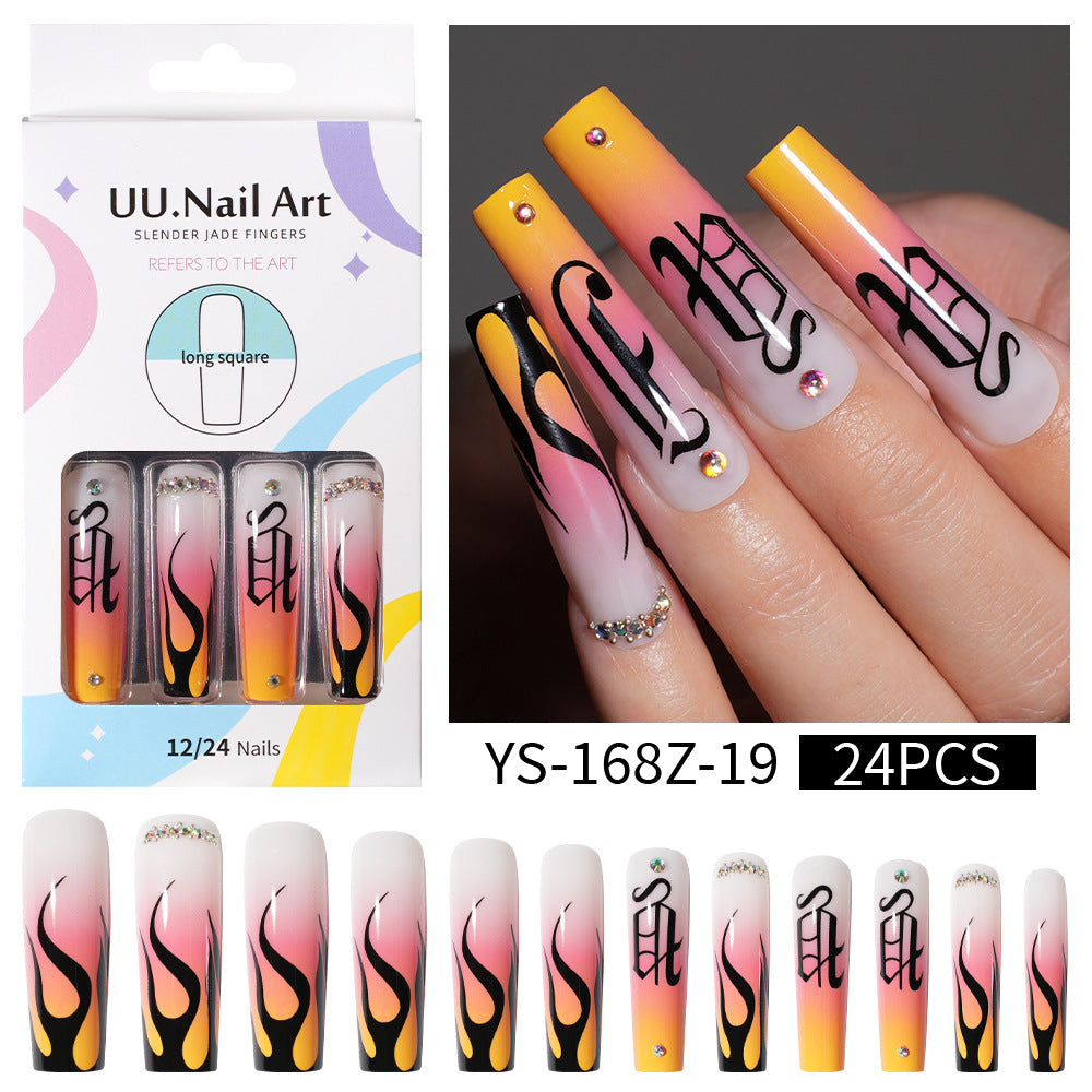 Long press on nails, French versatile patch nail art removable prefabricated fake nail press on nails piece