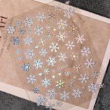 Winter Laser Snowflake Nail Art Sticker 5D Embossed Aurora Christmas Snowflake DIY Nail Sticker Ornament SL