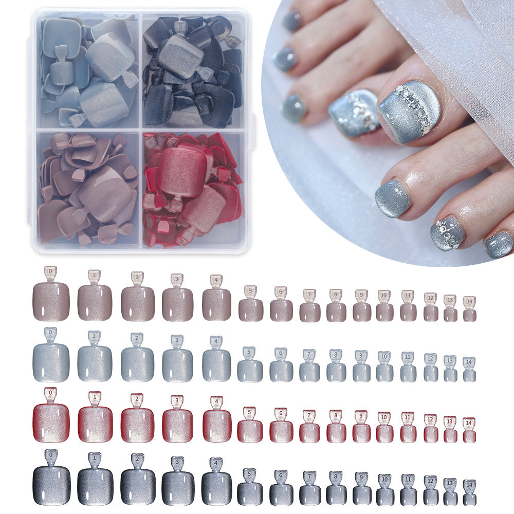 Nail Tips Press-on toenails Advanced Cat Eye Flash 120 pieces Removable Prefabricated Nail Art Patch Patch Fake Nail