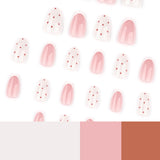 Almond Polka Dots Simple French White press-on nails