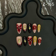 365nails: "Gilded Bloom" — 3D 花卉與金箔手工杏仁假甲