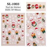 Winter Christmas Tree Nail Art Sticker 5D Embossed Three-dimensional Adhesive Christmas Ornament Nail Sticker SL