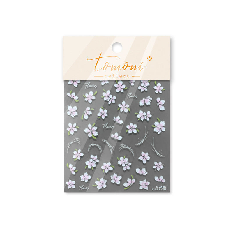 365nails: "fleur de jasmin blanc holographique" – Autocollants pour ongles