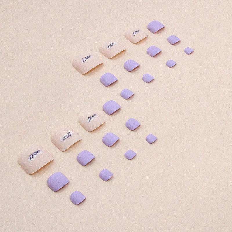 365nails 小清新霧面芋紫愛心甜美穿戴甲（批發）