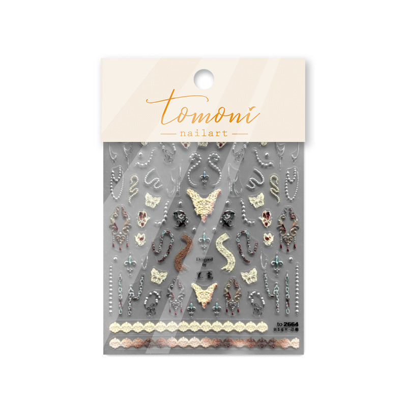 365nails: "Vintage Red Butterfly Crystal Lace" – nail art stickers