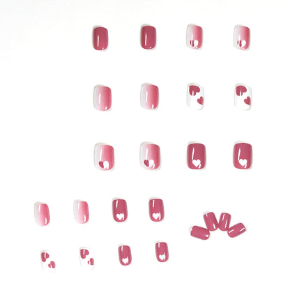 Raspberry graffiti peach heart nail patch fake nail wear nail art finished nail patch removable nail piece factory sales｜365nails